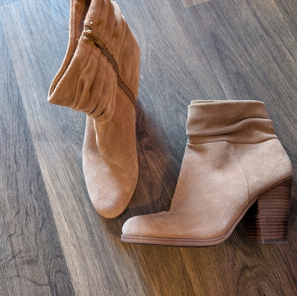 Vince Camuto Tan Suede Ankle Booties - Picture 3 of 5